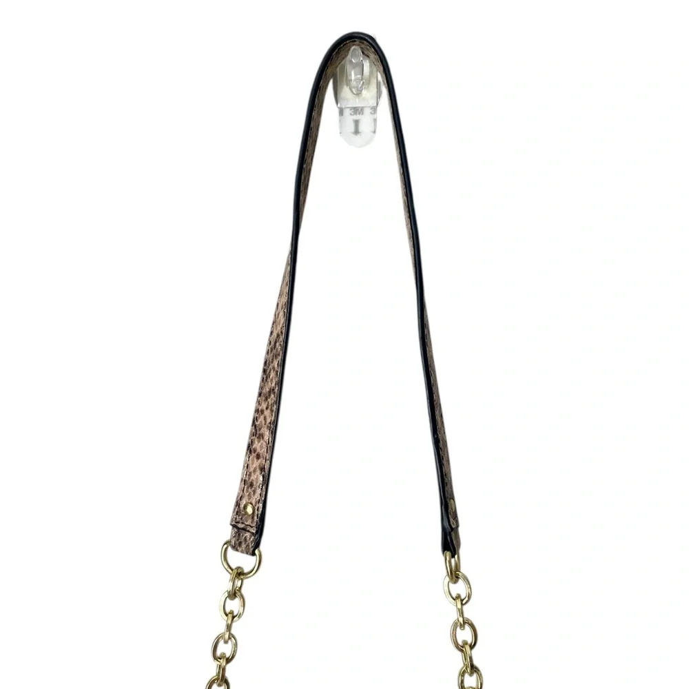 BANANA REPUBLIC Crossbody Shoulder Bag Snakeskin Pattern Gold Tone Hardware